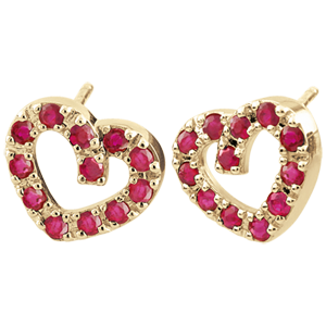 Festive Ruby Heart Earrings