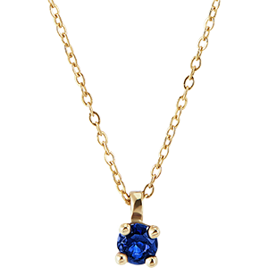 Bird of Paradise necklace - Sapphire Solitaire - 9 carat yellow gold