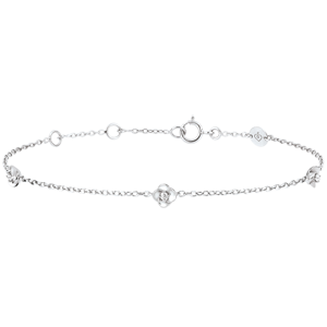 Armband Ontluiking - Kroon van rozen - Diamanten en 18 karaat witgoud
