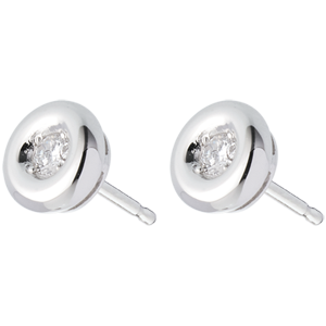 Orecchini Punto luce diamante - Calice - Oro bianco - 18 carati - Diamanti - 0.12 carati