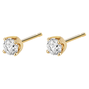 Pendientes diamantes - cortos oro amarillo - 0.5 quilates