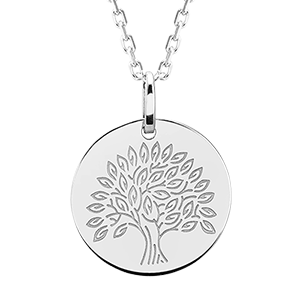 Medalla del Árbol de Vida - oro blanco de 9 quilates