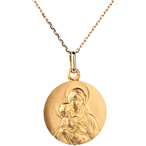 Medalla Virgen con el niño Jesús clásica 18mm