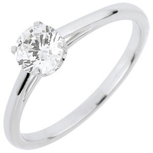 Anello Solitario - Purezza preziosa - Oro bianco - 18 carati - Diamante - 0.50 carati