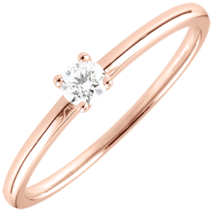 Solitaire Ring Ja - 0.1 karaat - 18 karaat roségoud 