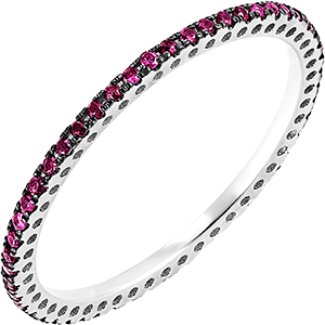 Sparkle wedding ring - 9 carat white gold and ruby