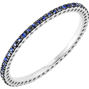 Sparkle wedding ring - 18-carat white gold and sapphires