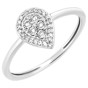 Origin Ring - Pear Brilliance - 9 carat white gold and diamonds