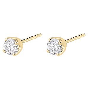 Orecchini diamanti - punto luce - Oro giallo - 18 carati - 2 Diamanti
