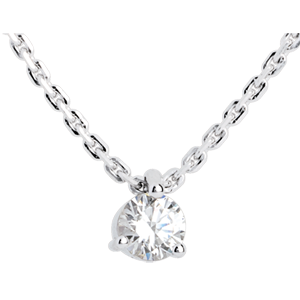 Solitaire essential necklace white gold - 0.31 carat