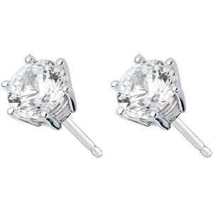 Orecchini Oro bianco - 18 carati - Diamante - 6 griffe - 2 carati 