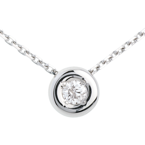 Collier Calice diamant - or blanc 18 carats