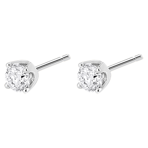 Orecchini diamanti - punto luce - Oro bianco - 18 carati - 2 Diamanti