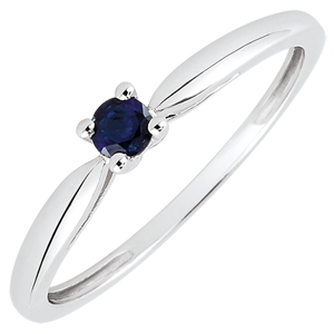 Reed Solitaire Engagement Ring - 0.1 carat sapphire - white gold 18 carats
