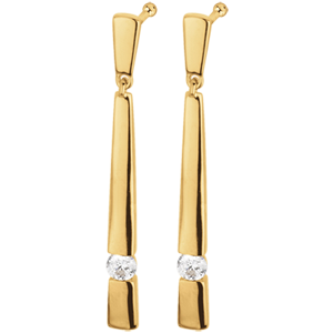 Boucles d'oreilles Cléopatre or jaune 18 carats diamants
