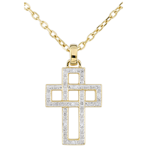 Geometric Diamond Cross Pendant