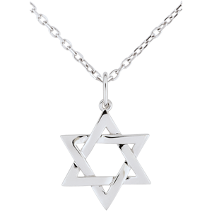 Star of David pendant - 9 carat white gold 