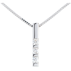 Diamond trilogy pendant white gold - 0.22 carat - 3 diamonds