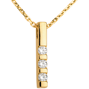 Diamond trilogy pendant yellow gold - 0.22 carat - 3 diamonds