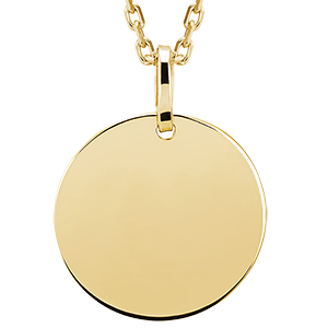 Round medal to be engraved 13mm - 9 carat yellow gold