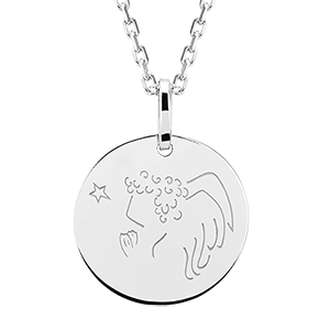 Médaille Angelot - or blanc 18 carats