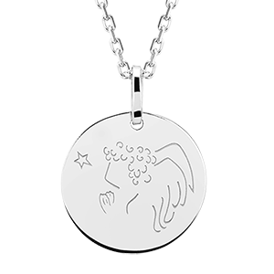 Médaille Angelot - or blanc 9 carats