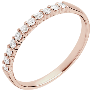 Wedding Ring - Pink gold 11 diamonds