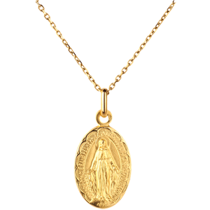 Miraculous medal with floral edging