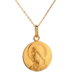 Medaglia immagine di Cristo - Oro giallo - 18 carati