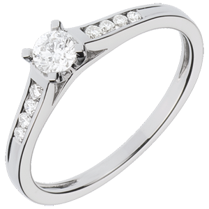 White Gold Altesse Side Stone Rings - 0.31 carats - 9 Diamonds - 9 carat