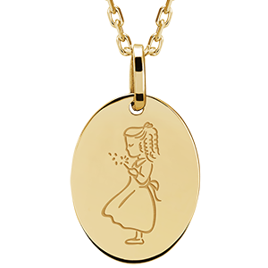 Oval medal engraved - 9K yellow gold - Baby Yours Collection - Edenly Yours