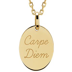 Oval medal engraved - 9K yellow gold - Lovely Yours Collection - Edenly Yours