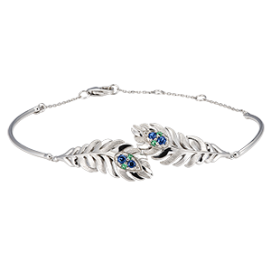 Panache Bracelet - Signature - White gold 18 carats with synthetic sapphires and emeralds