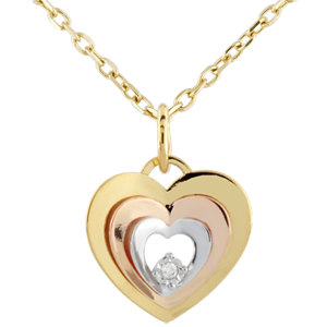Pendentif coeur Boudoir - trois ors 9 carats