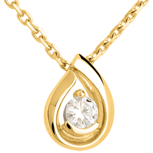 Pendentif larme diamant - or jaune 18 carats - 0.21 carats