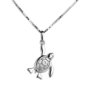 Baby turtle - large model - white gold