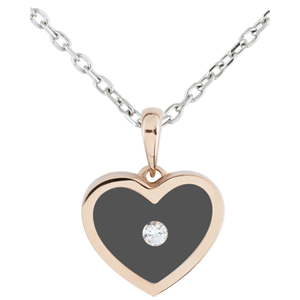 Pendentif Coeur Magique - or blanc et or rose 18 carats
