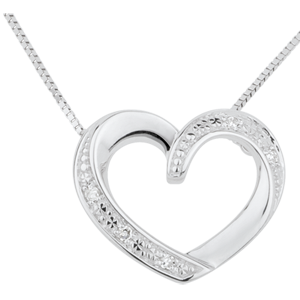 White Gold and Diamond Love Necklace