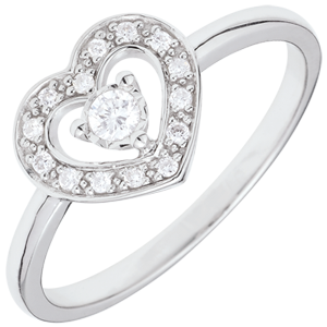 Heart Tiphanie ring - 18 carat white gold 