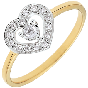 Bi-colour Gold Tiphanie Heart Ring