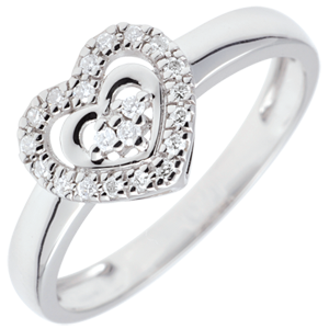 Bague Coeur Paris - or blanc 18 carats