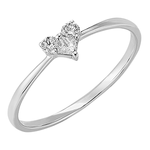 Précieux Secret Ring - Mini Lovely – 9 karat white gold and diamonds 