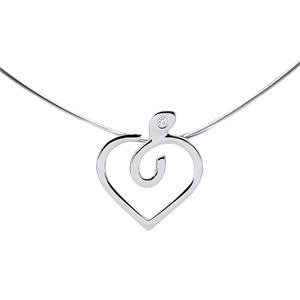 Diapple necklace - 9 carat white gold