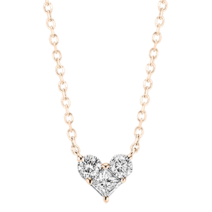 Collier Précieux Secret - Mini Lovely - or rose 9 carats et diamants 