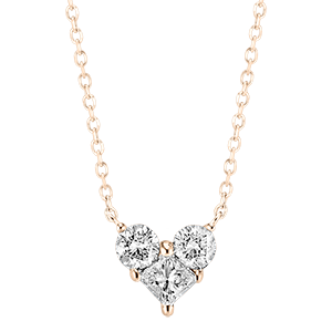 Collier Précieux Secret - Lovely - or rose 9 carats et diamants 