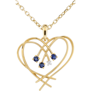 Diamond and Sapphire Sparkles Heart Pendant