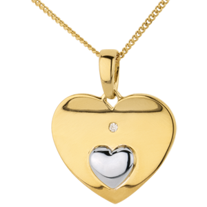 Pendant Hearts Together - Yellow gold