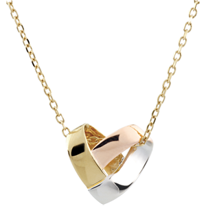 Necklace Folding Heart - 3 golds