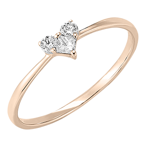 Anillo Precioso Secreto - Mini Lovely - oro rosa de 9 quilates y diamantes