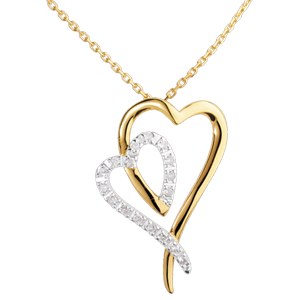 Collana Riflesso - Oro bianco e Oro giallo - 18 carati - 17 diamanti - 0.12 carati